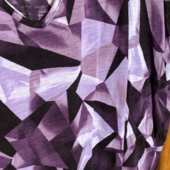Vivienne Tam geometric design purple batwing top size S - Picture 4 of 5